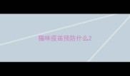猫咪疫苗预防什么