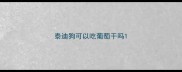 泰迪狗可以吃葡萄干吗