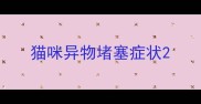 猫咪异物堵塞症状