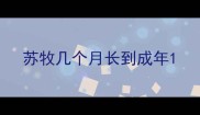 苏牧几个月长到成年