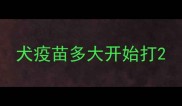 犬疫苗多大开始打