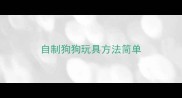 自制狗狗玩具方法简单