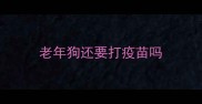 老年狗还要打疫苗吗
