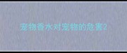 宠物香水对宠物的危害