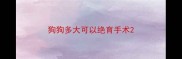 狗狗多大可以绝育手术