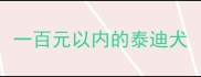 一百元以内的泰迪犬