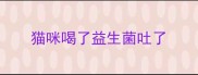 猫咪喝了益生菌吐了