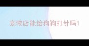 宠物店能给狗狗打针吗